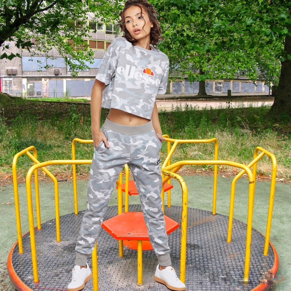 Ellesse Alberta Cotton Crop Camo Tee NWT